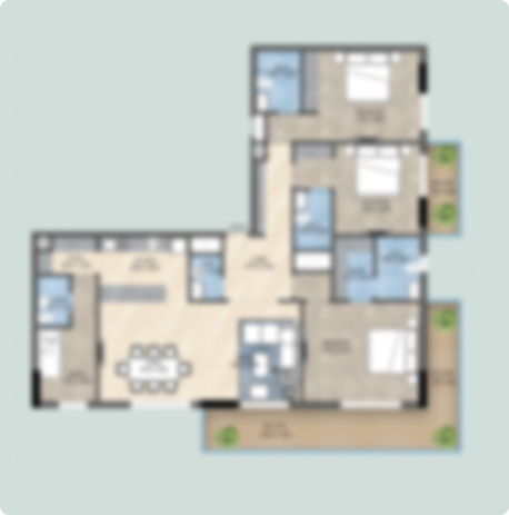 three Bedroom with maid room